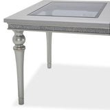 Melrose Plaza Dove Upholstered Dining Table from Michael Amini - Luna Furniture
