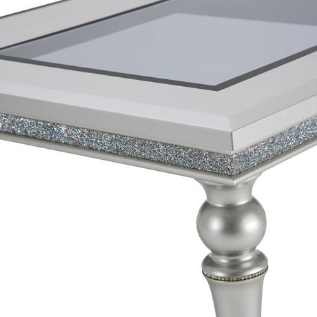 Melrose Plaza Dove Upholstered Dining Table from Michael Amini - Luna Furniture