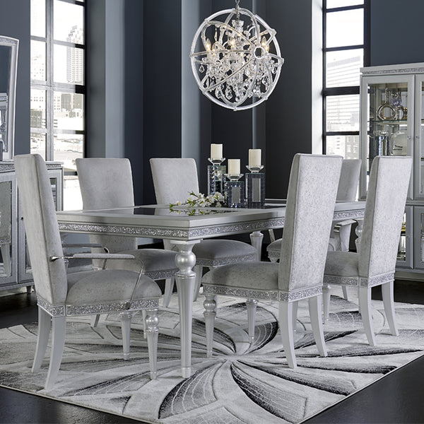 Melrose Plaza Dove Upholstered Dining Table