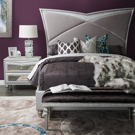 Melrose Plaza Dove Cal. King Upholstered Bed from Michael Amini - Luna Furniture