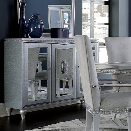 Melrose Plaza Dove Upholstered Sideboard from Michael Amini - Luna Furniture