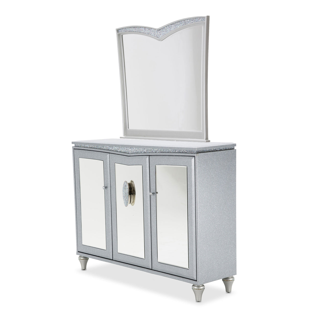 Melrose Plaza Dove Sideboard With Mirror from Michael Amini - Luna Furniture