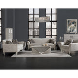 Melrose Plaza Dove Upholstered Swivel Chest from Michael Amini - Luna Furniture