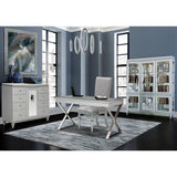 Melrose Plaza Dove Writing Desk With Glass Top from Michael Amini - Luna Furniture