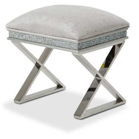 Melrose Plaza Dove Vanity Bench from Michael Amini - Luna Furniture