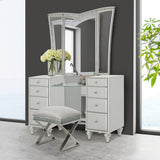 Melrose Plaza Dove Vanity Bench from Michael Amini - Luna Furniture