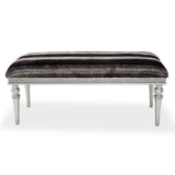 Melrose Plaza Dove Faux-fur Accent Bench from Michael Amini - Luna Furniture