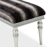 Melrose Plaza Dove Faux-fur Accent Bench from Michael Amini - Luna Furniture