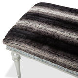 Melrose Plaza Dove Faux-fur Accent Bench from Michael Amini - Luna Furniture