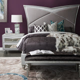 Melrose Plaza Dove Faux-fur Accent Bench from Michael Amini - Luna Furniture