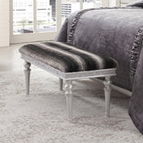 Melrose Plaza Dove Faux-fur Accent Bench from Michael Amini - Luna Furniture