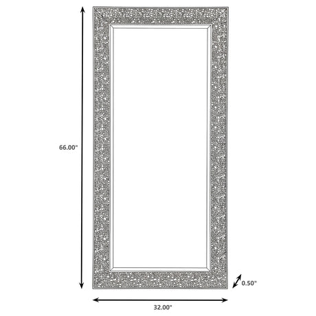 Rollins Black Rectangular Floor Mirror from Coaster - Luna Furniture