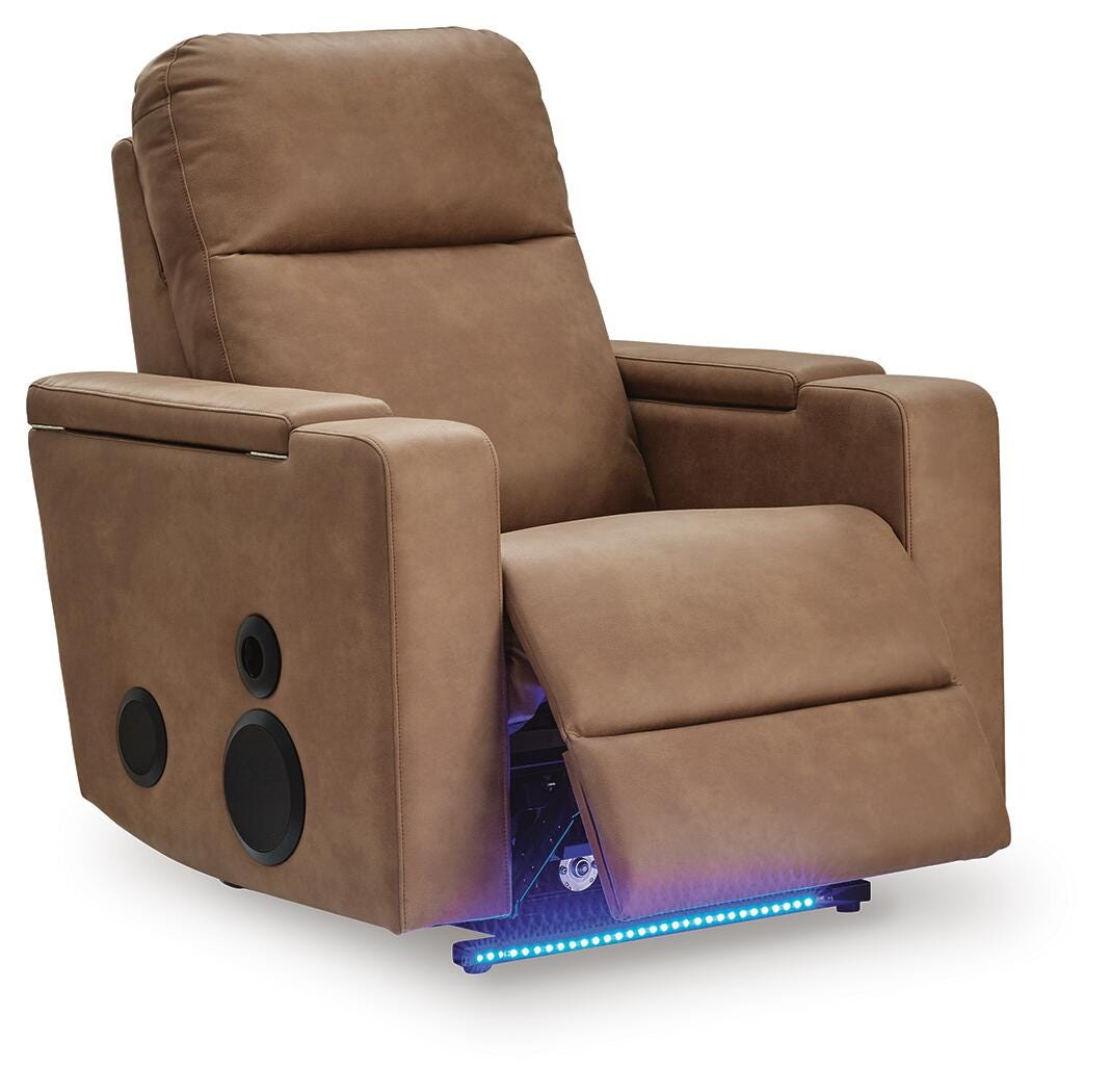Lorrenton Caramel Power Glider Recliner with Audio System from Ashley Furniture - Luna Furniture