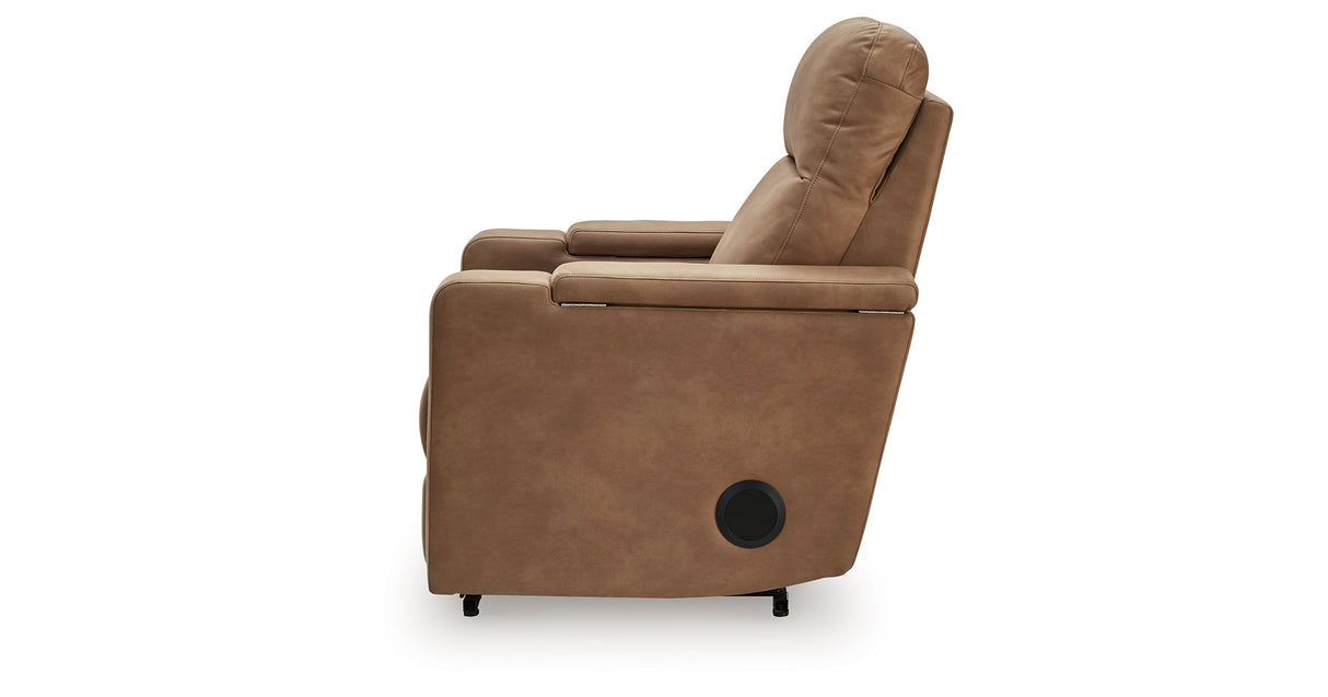 Lorrenton Caramel Power Glider Recliner with Audio System from Ashley Furniture - Luna Furniture