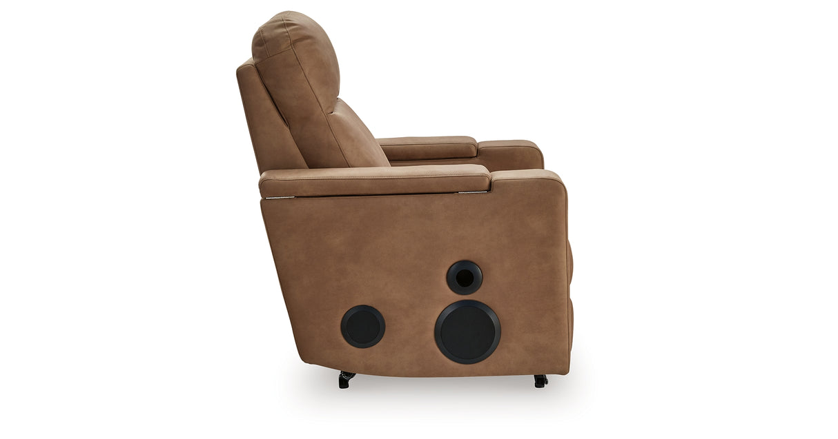 Lorrenton Caramel Power Glider Recliner with Audio System from Ashley Furniture - Luna Furniture
