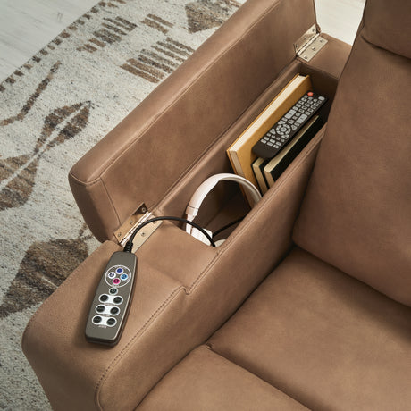 Lorrenton Caramel Power Glider Recliner with Audio System from Ashley Furniture - Luna Furniture