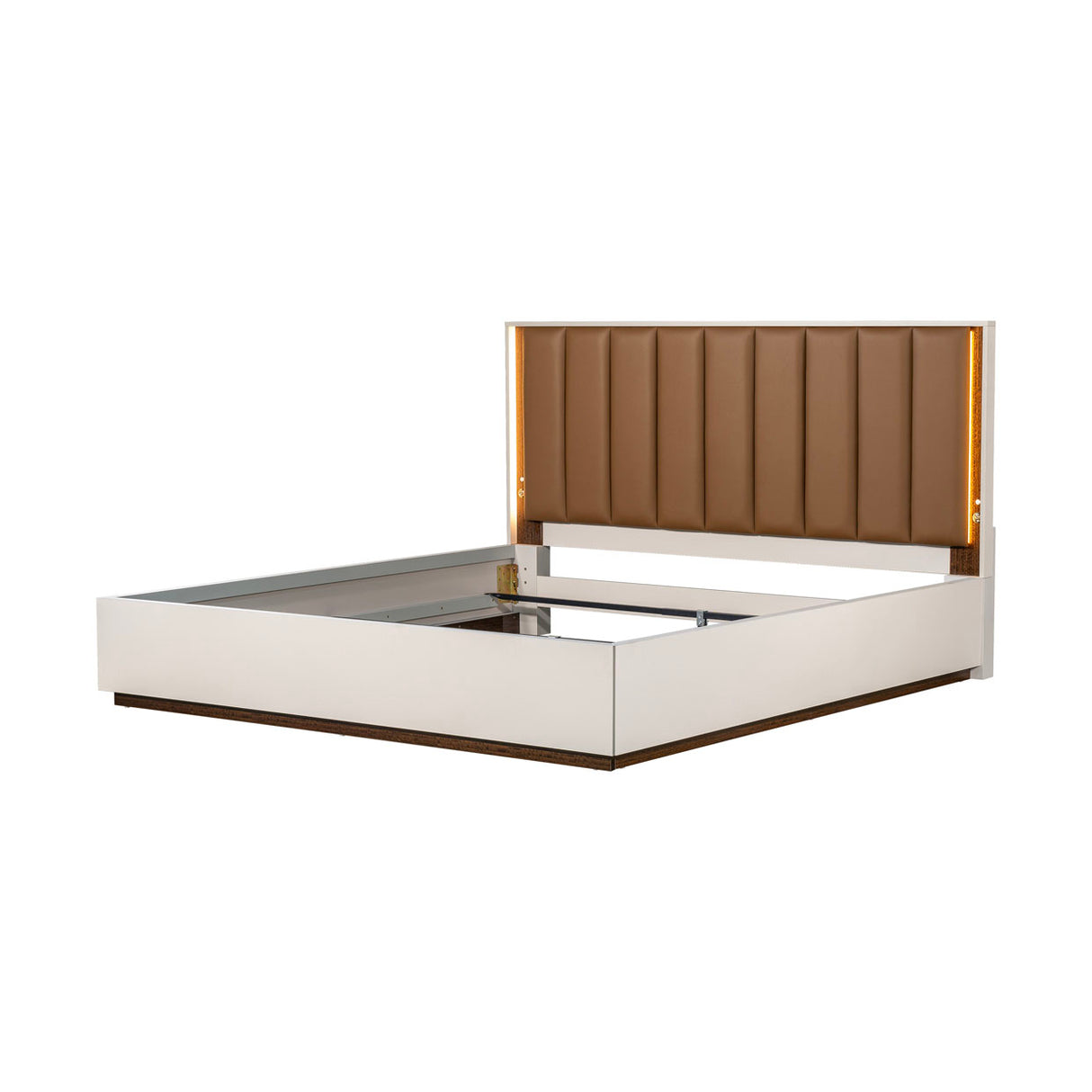 Pavira Walnut Queen Bed with Led Lights