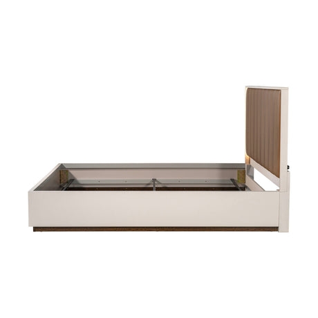Pavira Walnut Queen Bed with Led Lights from Michael Amini - Luna Furniture