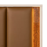 Pavira Walnut Queen Bed with Led Lights