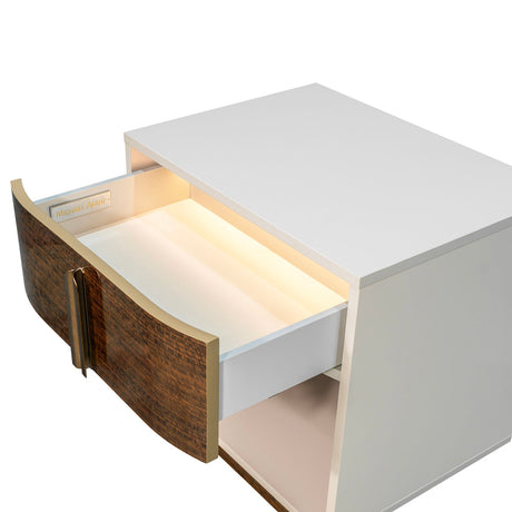 Pavira - Walnut Walnut 1-drawer Nightstand from Michael Amini - Luna Furniture