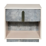 Pavira Stone 1-drawer Nightstand With Led Lights from Michael Amini - Luna Furniture