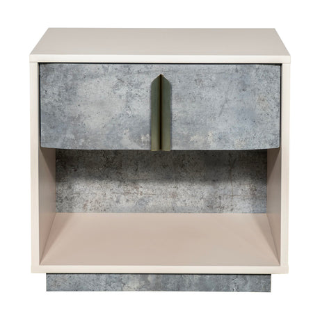 Pavira Stone 1-drawer Nightstand With Led Lights from Michael Amini - Luna Furniture