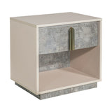 Pavira Stone 1-drawer Nightstand With Led Lights from Michael Amini - Luna Furniture