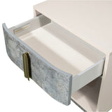 Pavira Stone 1-drawer Nightstand With Led Lights from Michael Amini - Luna Furniture