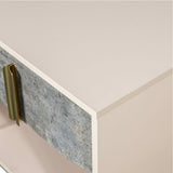 Pavira Stone 1-drawer Nightstand With Led Lights from Michael Amini - Luna Furniture