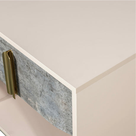 Pavira Stone 1-drawer Nightstand With Led Lights from Michael Amini - Luna Furniture