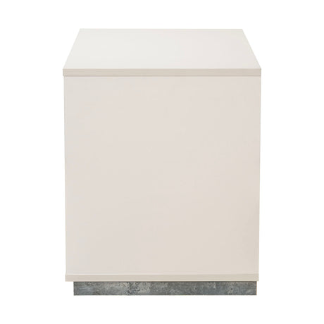 Pavira Stone 1-drawer Nightstand With Led Lights from Michael Amini - Luna Furniture