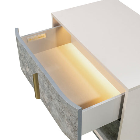 Pavira Stone 2-drawer Nightstand from Michael Amini - Luna Furniture