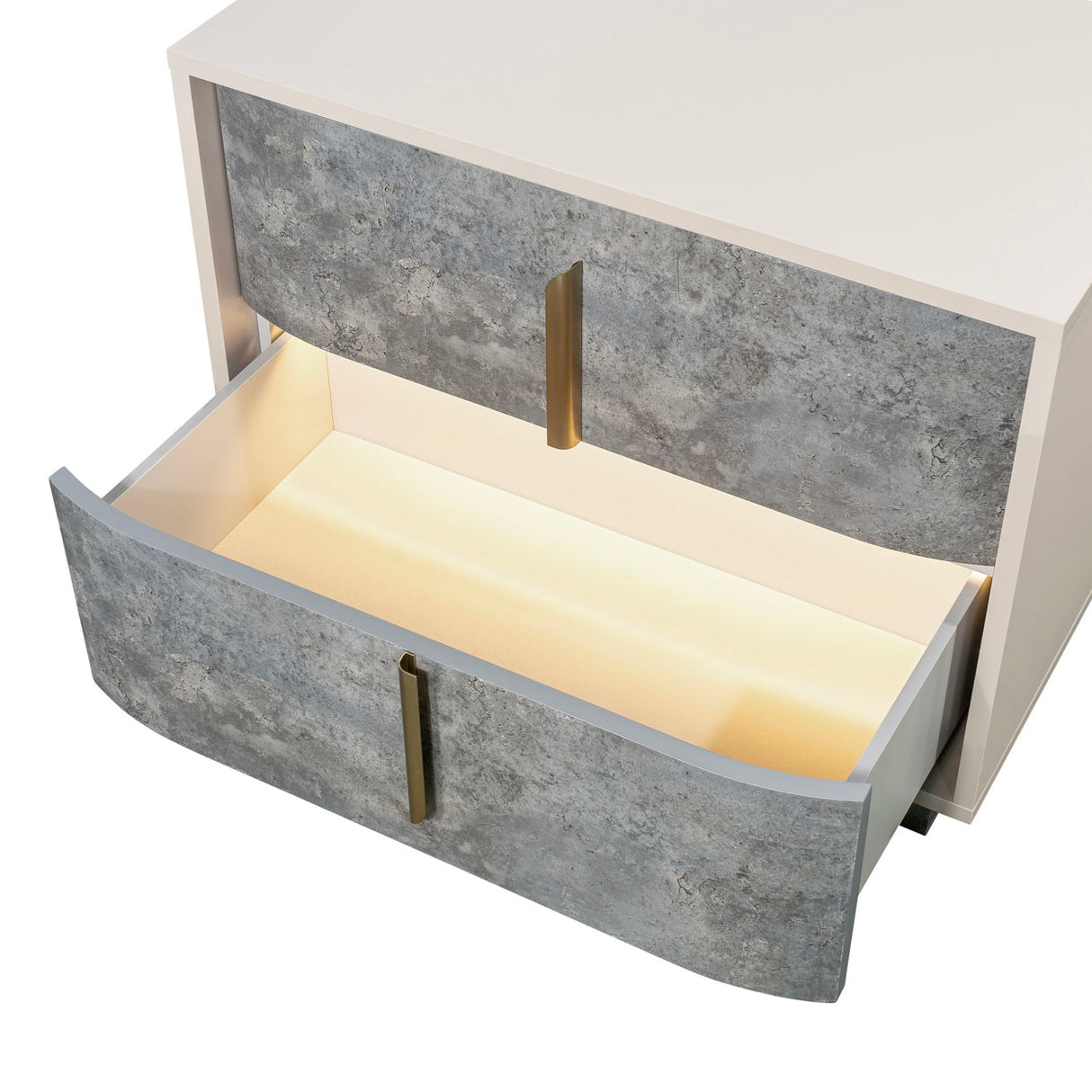 Pavira Stone 2-drawer Nightstand from Michael Amini - Luna Furniture