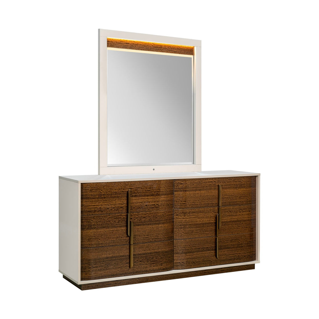 Pavira - Walnut Walnut Dresser With Mirror from Michael Amini - Luna Furniture
