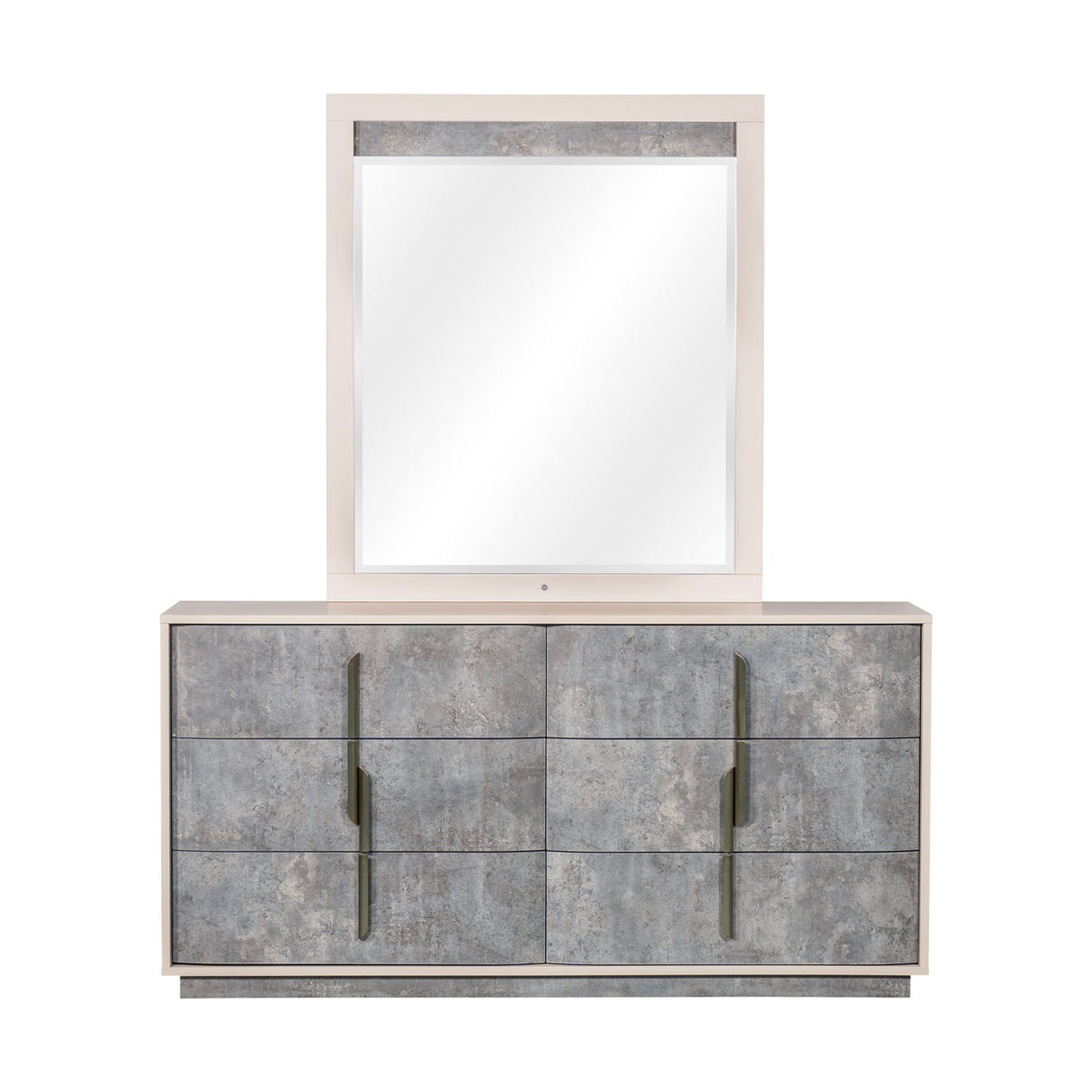 Pavira Stone Dresser With Mirror from Michael Amini - Luna Furniture