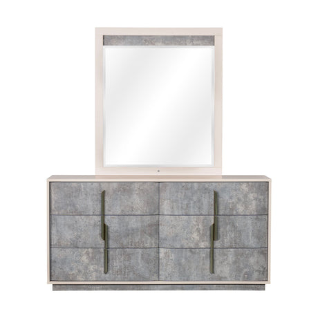 Pavira Stone Dresser With Mirror from Michael Amini - Luna Furniture