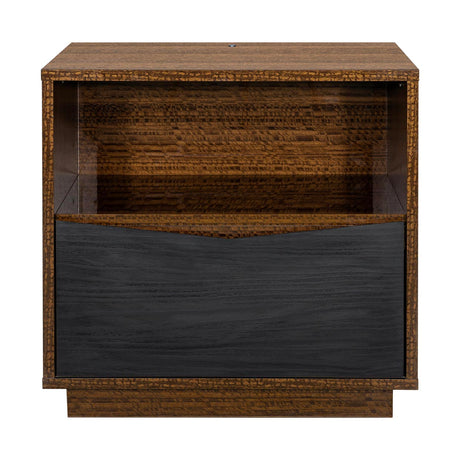 Kayner Charcoal 1-drawer Nightstand from Michael Amini - Luna Furniture