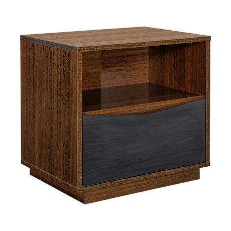 Kayner Charcoal 1-drawer Nightstand from Michael Amini - Luna Furniture