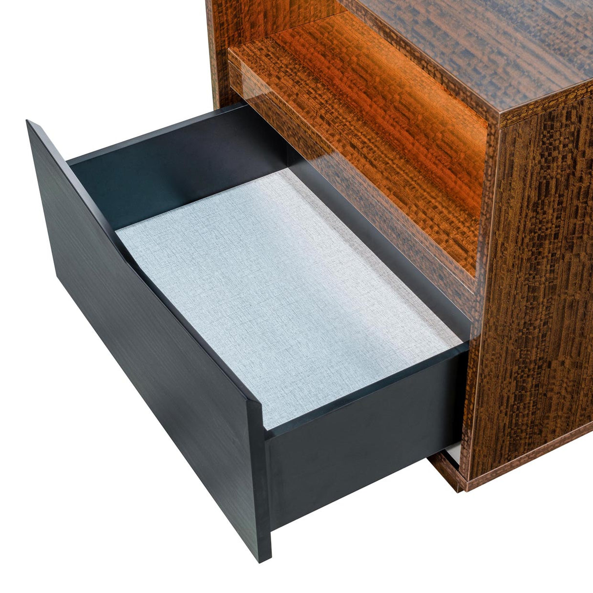 Kayner Charcoal 1-drawer Nightstand from Michael Amini - Luna Furniture