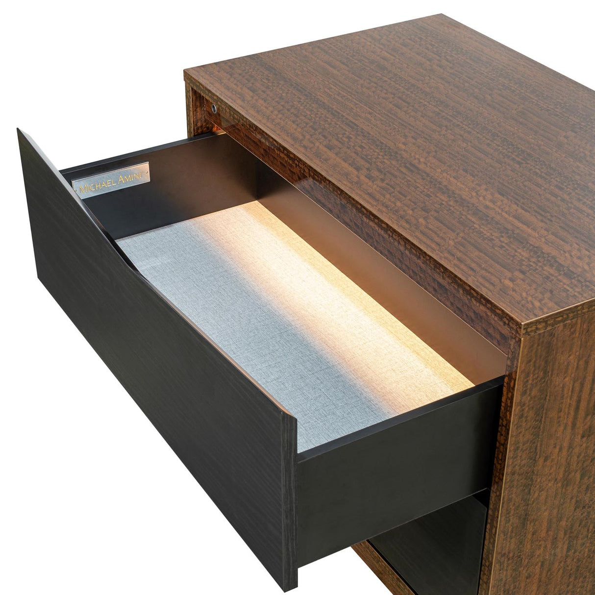 Kayner Charcoal 2-drawer Nightstand from Michael Amini - Luna Furniture