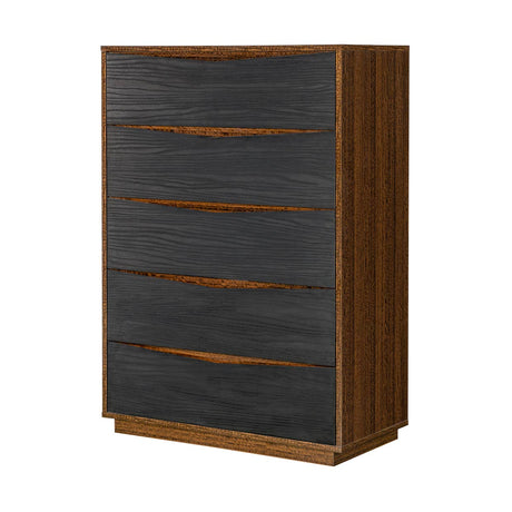Kayner Charcoal 5-drawer Chest from Michael Amini - Luna Furniture