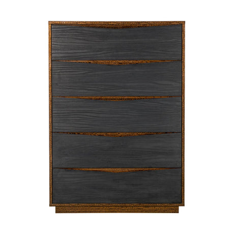 Kayner Charcoal 5-drawer Chest from Michael Amini - Luna Furniture