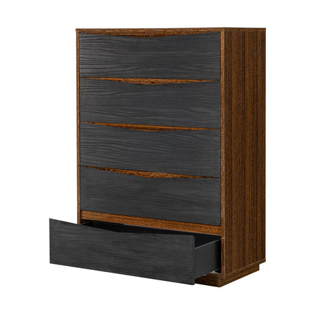 Kayner Charcoal 5-drawer Chest from Michael Amini - Luna Furniture