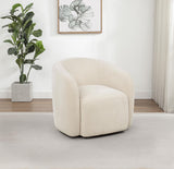 Gerley Beige Faux Sherpa Chenille Upholstered Swivel Accent Chair from Coaster - Luna Furniture
