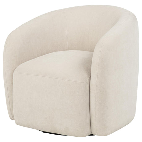 Gerley Beige Faux Sherpa Chenille Upholstered Swivel Accent Chair from Coaster - Luna Furniture