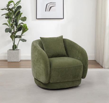 Arnaud Green Chenille Upholstered Swivel Accent Chair from Coaster - Luna Furniture