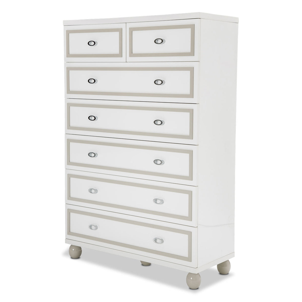Sky Tower - V85 Cloud White 7-drawer Chest from Michael Amini - Luna Furniture