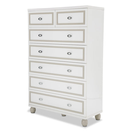 Sky Tower - V85 Cloud White 7-drawer Chest from Michael Amini - Luna Furniture