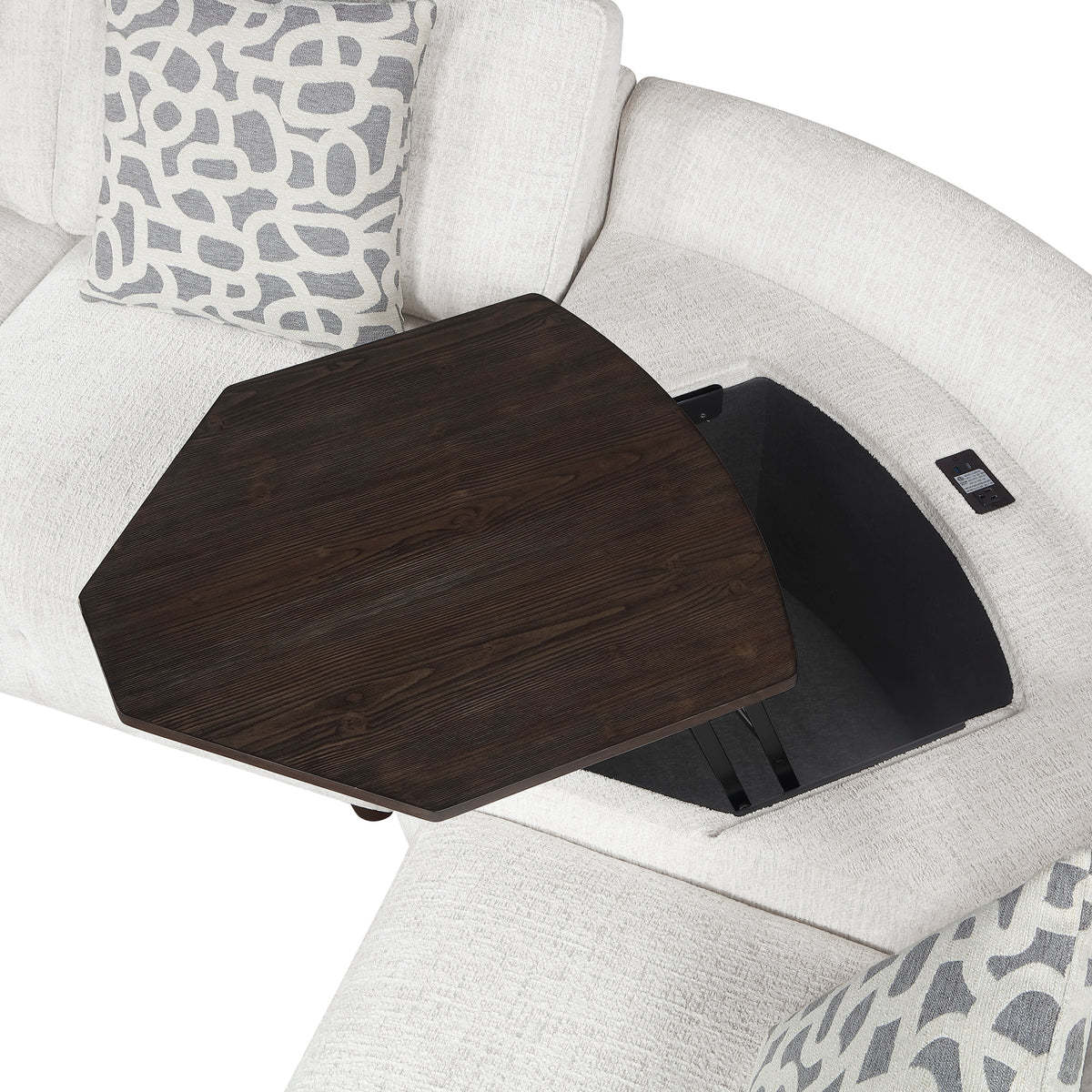 Vaelen Beige RAF Sectional with Hidden Storage from Homelegance - Luna Furniture