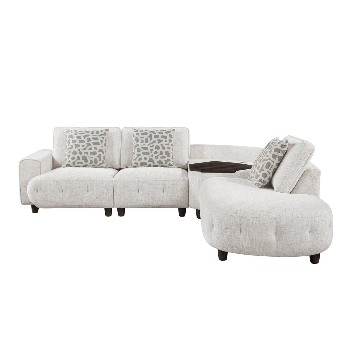 Vaelen Beige RAF Sectional with Hidden Storage from Homelegance - Luna Furniture